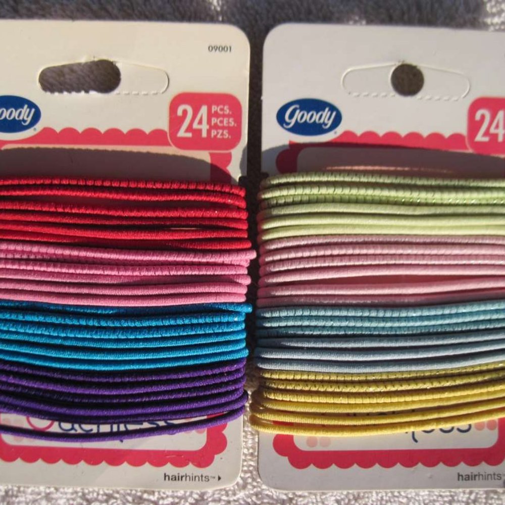 24 Goody 2008 Old Formula Elastic Tinsel Woven Thin Wide Ponytailer Hair Bands